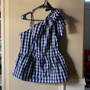 One shoulder peplum top